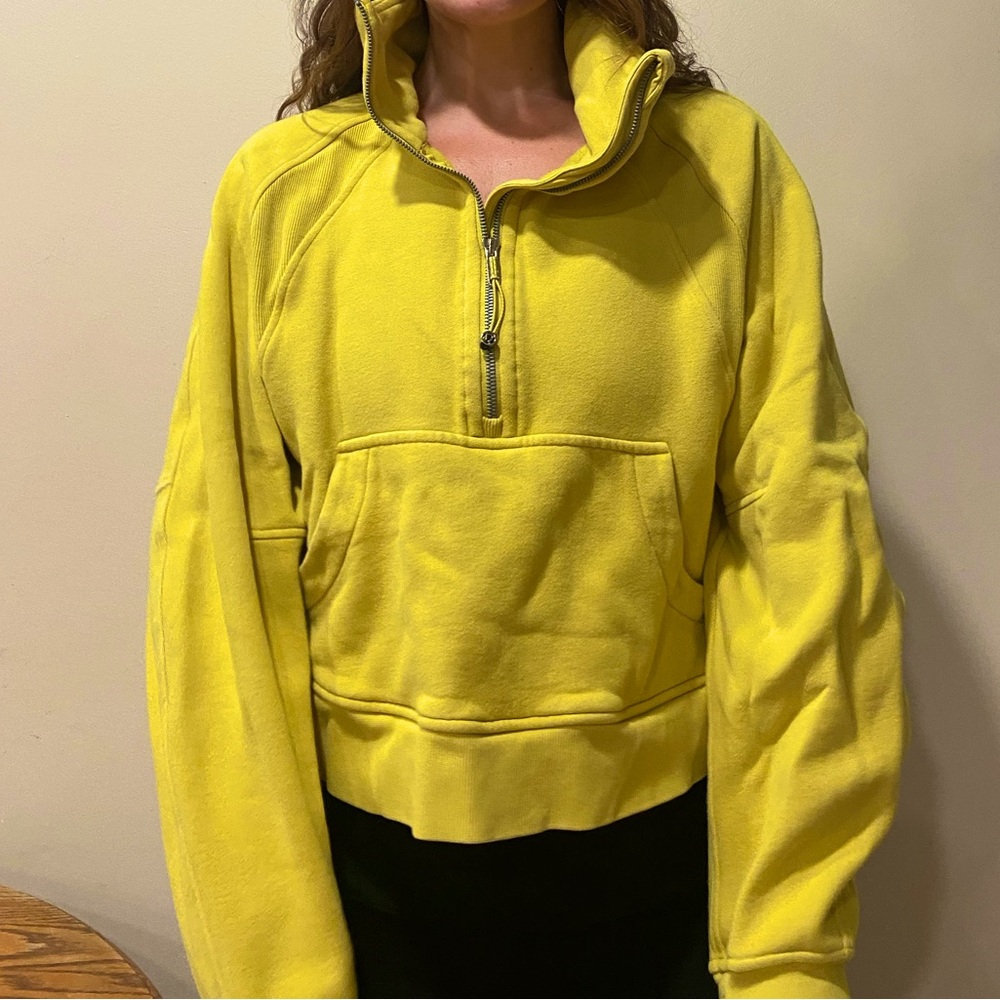 Lululemon oversized cropped scuba 3/4 zip up